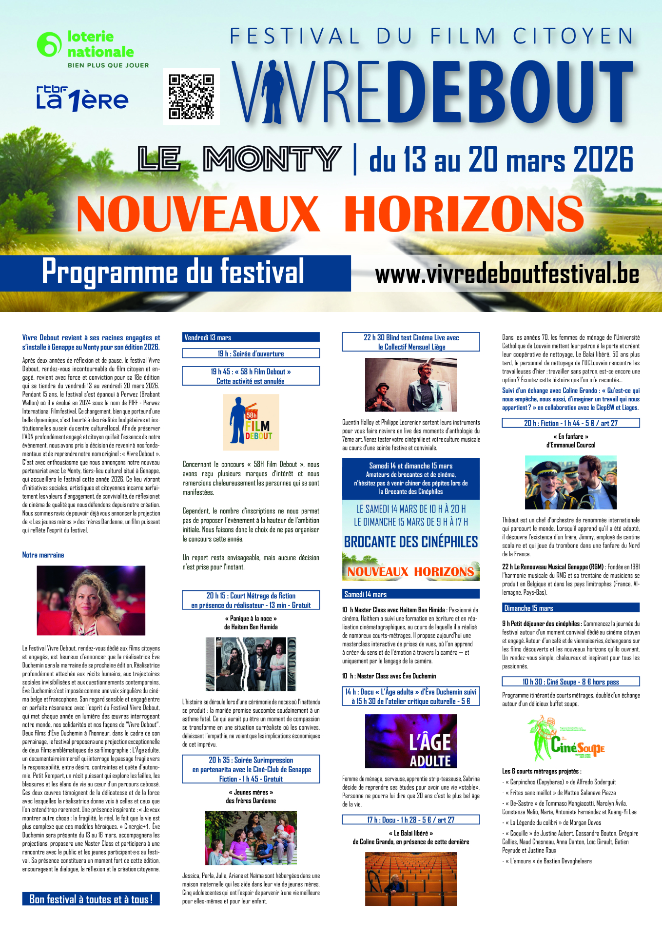 Flyer du festival Vivre Debout recto